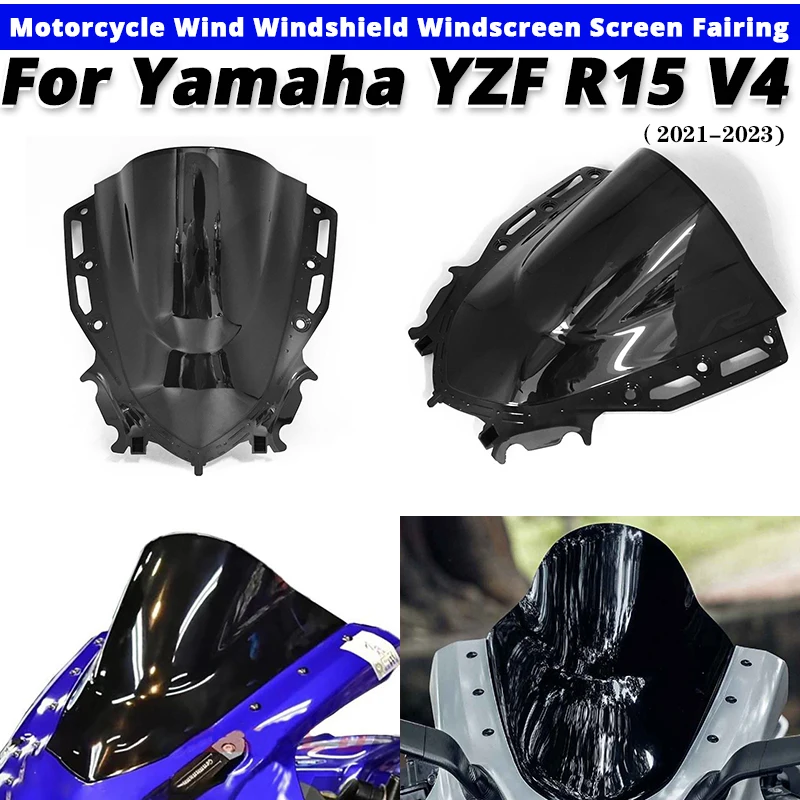 Parabrisas de motocicleta para Yamaha YZF R15 V4 YZF-R15 2021-2023, carenado de pantalla, deslizamiento en Yamaha YZF-R15