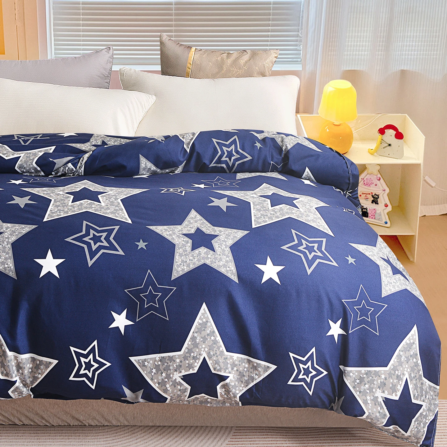 Five-Pointed Star Print Comforter Cover funda nordica 150 cama Single/King Size Duvet Cover постельное белье