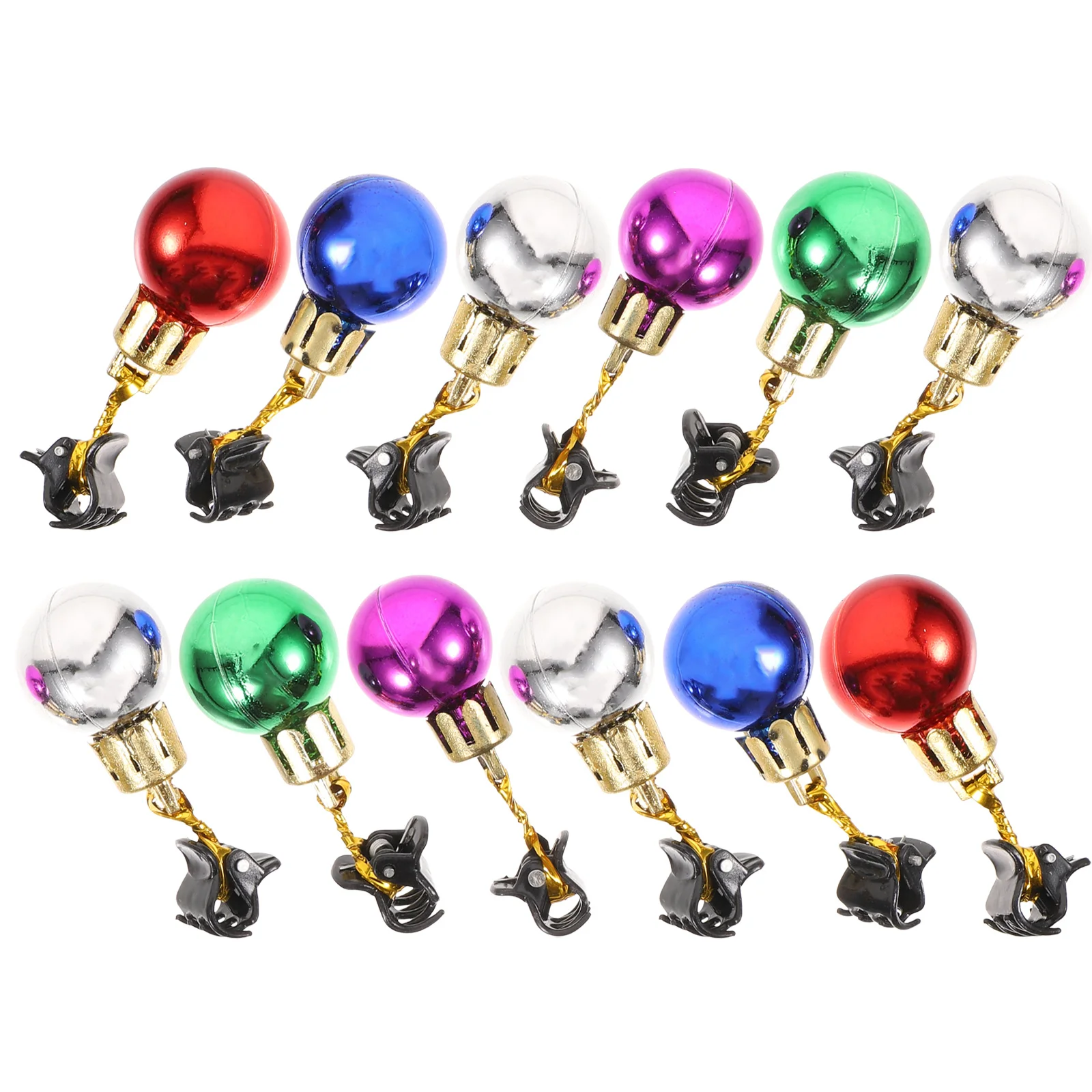 

12Pcs Christmas Beard Clip Set Shiny Bell Pendant Clips Easy Attach Facial Hair Baubles Beard Decoration for Party Costume