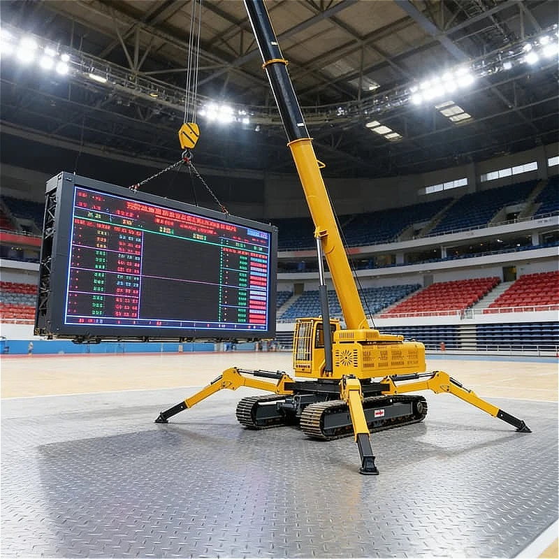 Spider Crane 2 Ton Mini Crawler Crane with Fly Jib and Basket for High Rise Window Cleaning Platform Customized High Quality