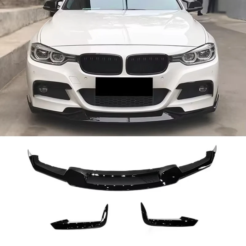 High Quality Front Lip Spoiler for BMW 3 Series F30 2012-2018 MT Style ABS V Front Lip Splitter New Condition Bumper Accessories