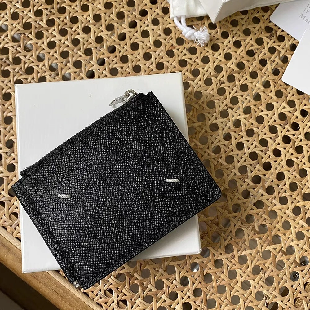 Classic design grain pattern dollar clip card holder letter wallet simple wallet card bag