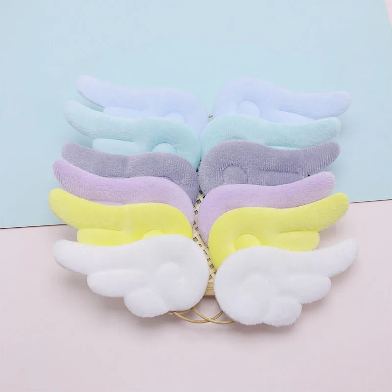 42Pcs 7.6x4CM Felt Angel Wing Padded Appliques For Children Hat Sewing DIY Headband Hair Clip Accessories Patches