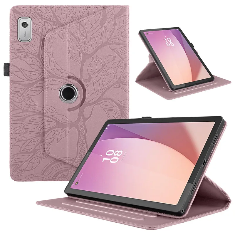 

Чехол для Lenovo Tab M9 9 дюймов, с тисненым деревом, вращающийся на 360 градусов чехол-подставка для Funda Lenovo Tab M9, чехол для планшета Lenovo M9 tb310fu, оболочка