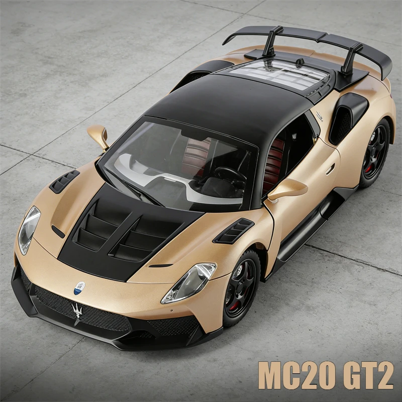 

1:24 MC20 GT2 Гоночный автомобиль из сплава, литье под давлением и игрушечный транспорт, модель автомобиля, звук и свет, игрушечный автомобиль с откатным механизмом для детей, подарок