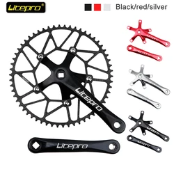 Litepro 130BCD Folding Bicycle 5 Bolts Crankset 170mm 5 Holes Sprocket 48/50/52/54/56/58T Chainring for BMX/Road Bike Crank