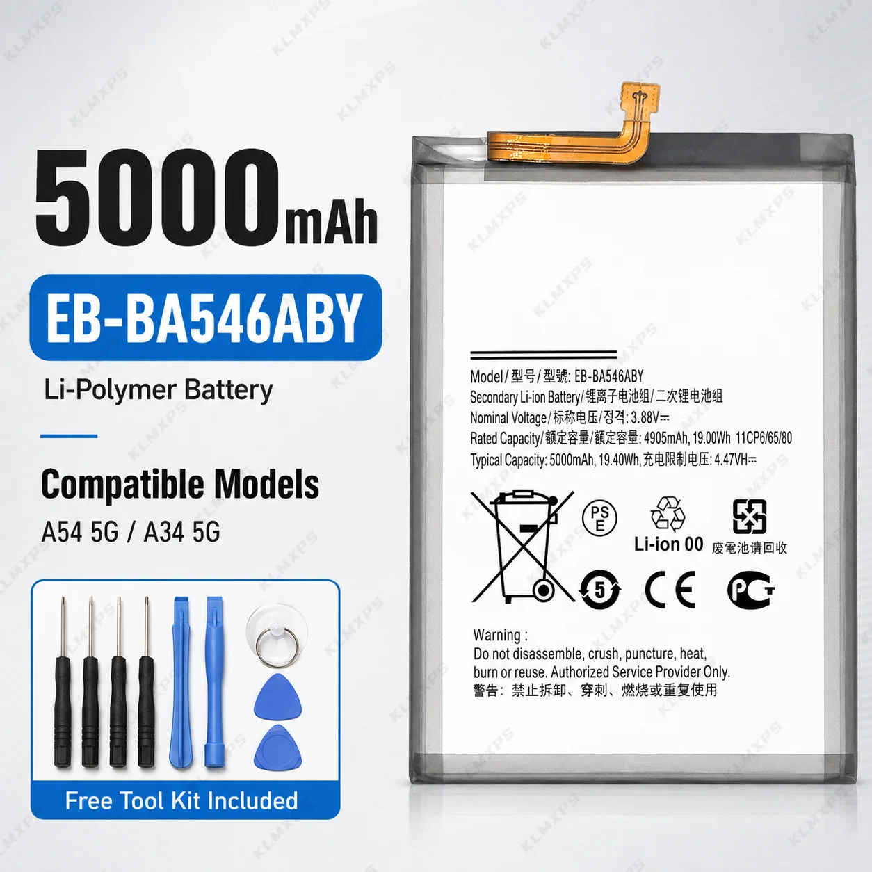 Replacement Phone Battery EB-BA715ABY EB-BA907ABY EB-BA750ABU For Samsung Galaxy A54 5G A24 4G A71 A41 A50 A60 S10 Lite A13 5G