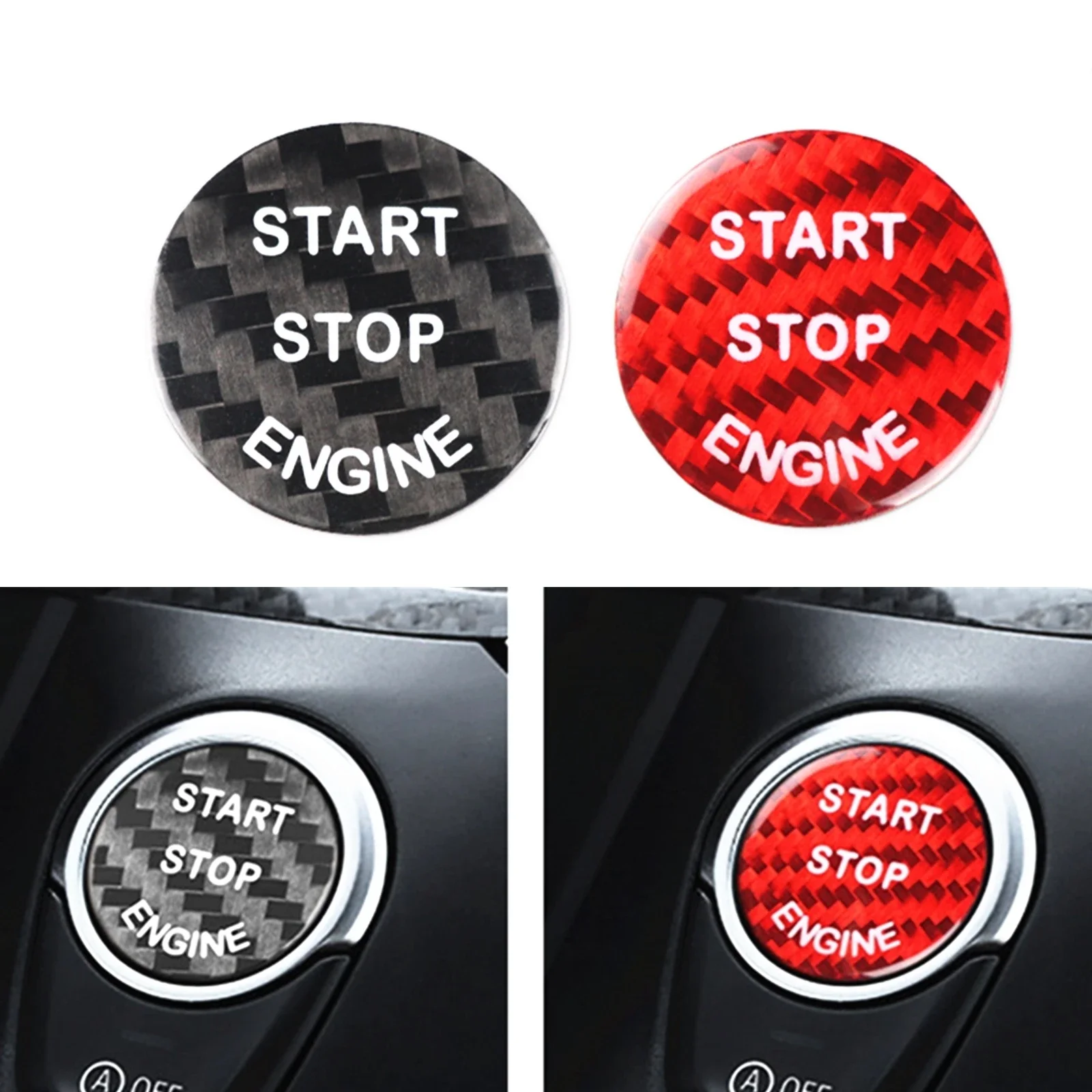 Pop Carbon Fiber Engine Start Button Cover Sticker Trim For BMW F10 F01 F48 X3 F25 E60 E90
