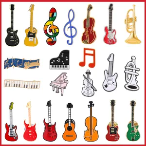 ミュージック部門ギターバイオリンデザインメタルエナメルブローチ漫画かわいいアートインストゥルメントエンブレムピンジュエリー衣料品アクセサリー 10ベストセールスピンバイオリン-4