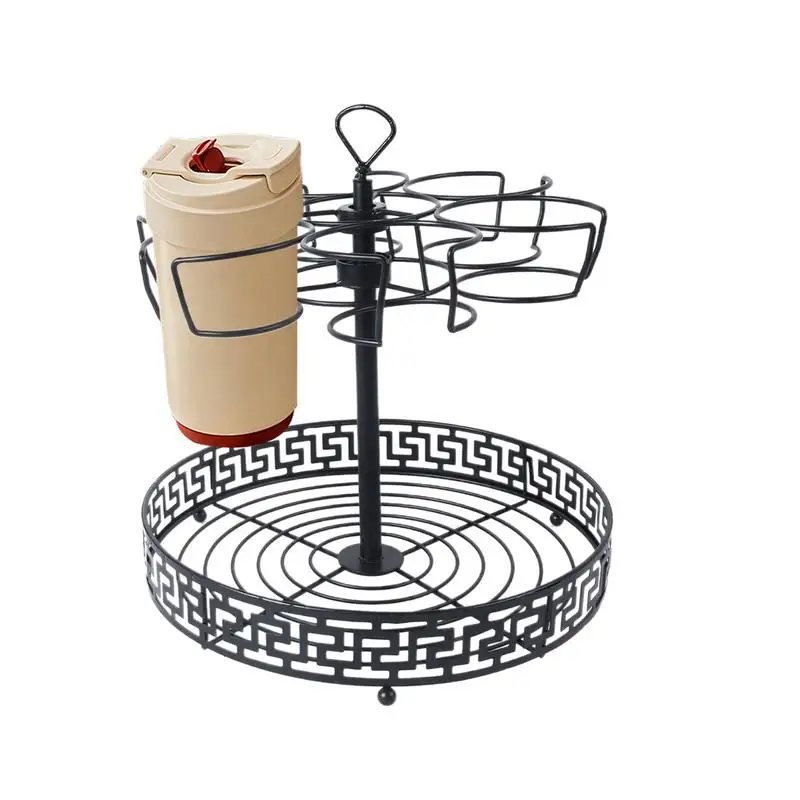 Water Bottle Rack Carbon Steel Coffee Cup Tree 360 Degree Rotating Stylish Space Saving Coffee Mug Stand For Kitchen Living Room