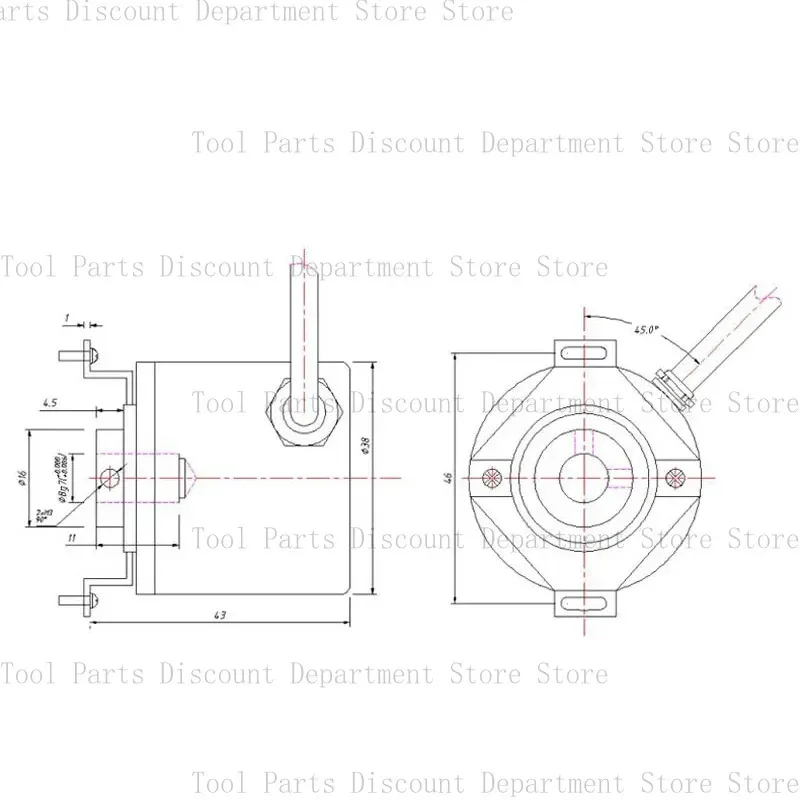 38Mm Industrial Incremental Photoelectric/200/360/400/600/1000/1024/2000/2500 Pulse Hollow Shaft Rotary Encoder