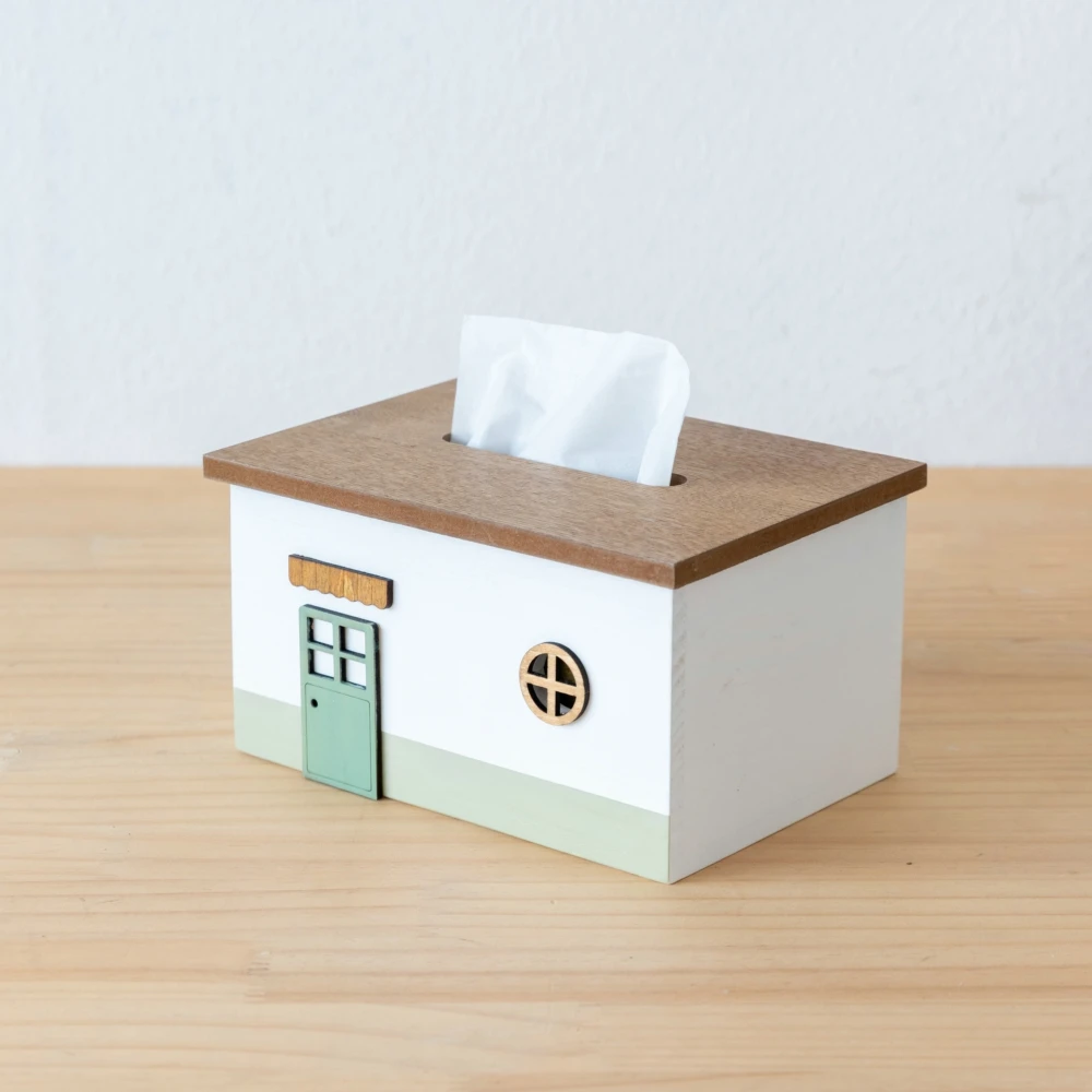 Creative Wooden Tissue Box Cover Rectangular Tissue Holder Dispenser Paper Cover Case Napkin Holder for Home Room Office Decor