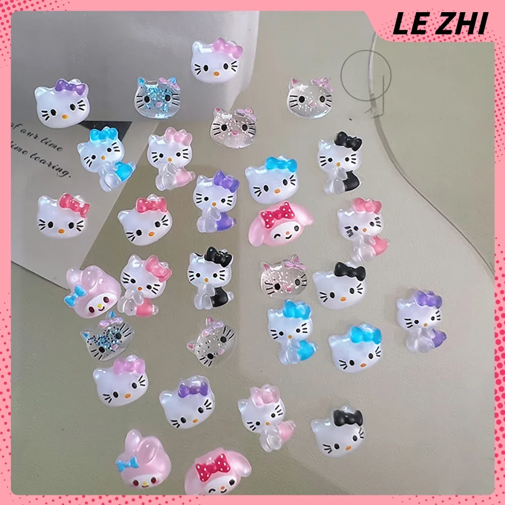 

Kawaii Cartoon Nail Art Accessories Hello Kitty Mymelody 3D Stereo Art Charms Resin 20PCS DIY Jewelry Supplies Manicure Decor