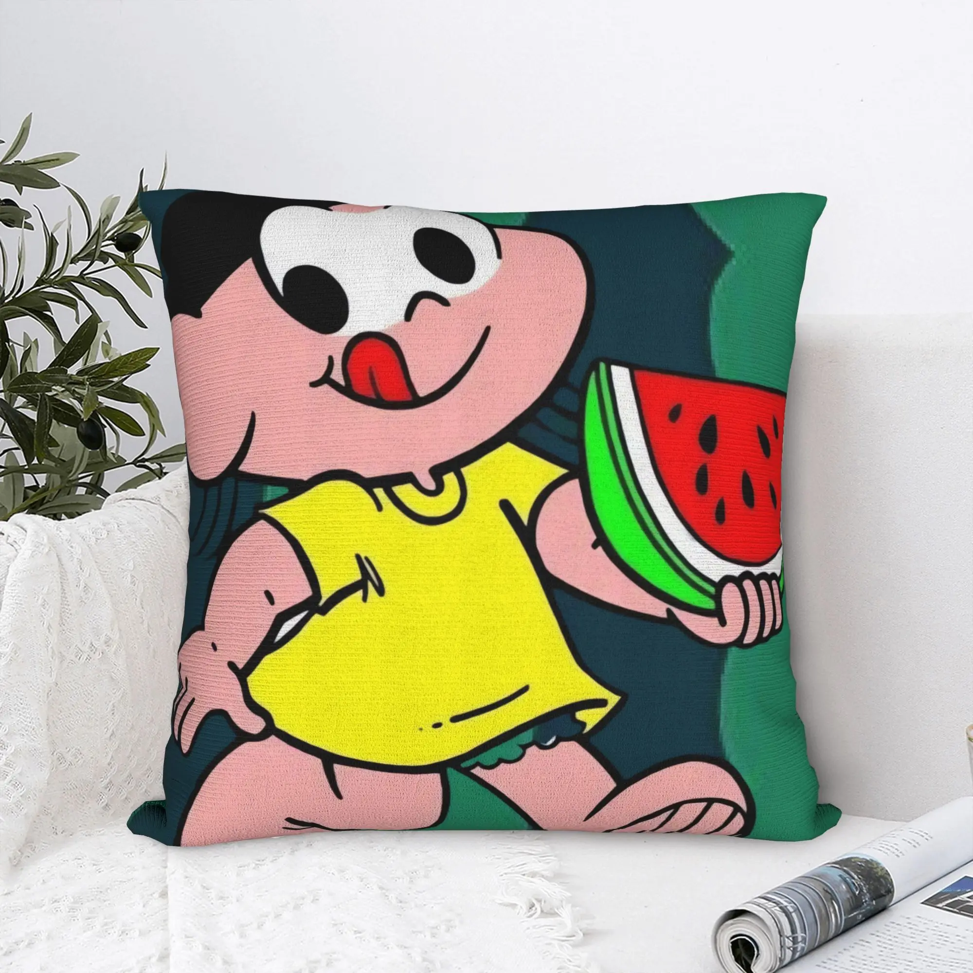 Capa de almofada fofa com desenho animado Magali, capa de almofada personalizada, capa de almofada engraçada para sofá, decoração de casa