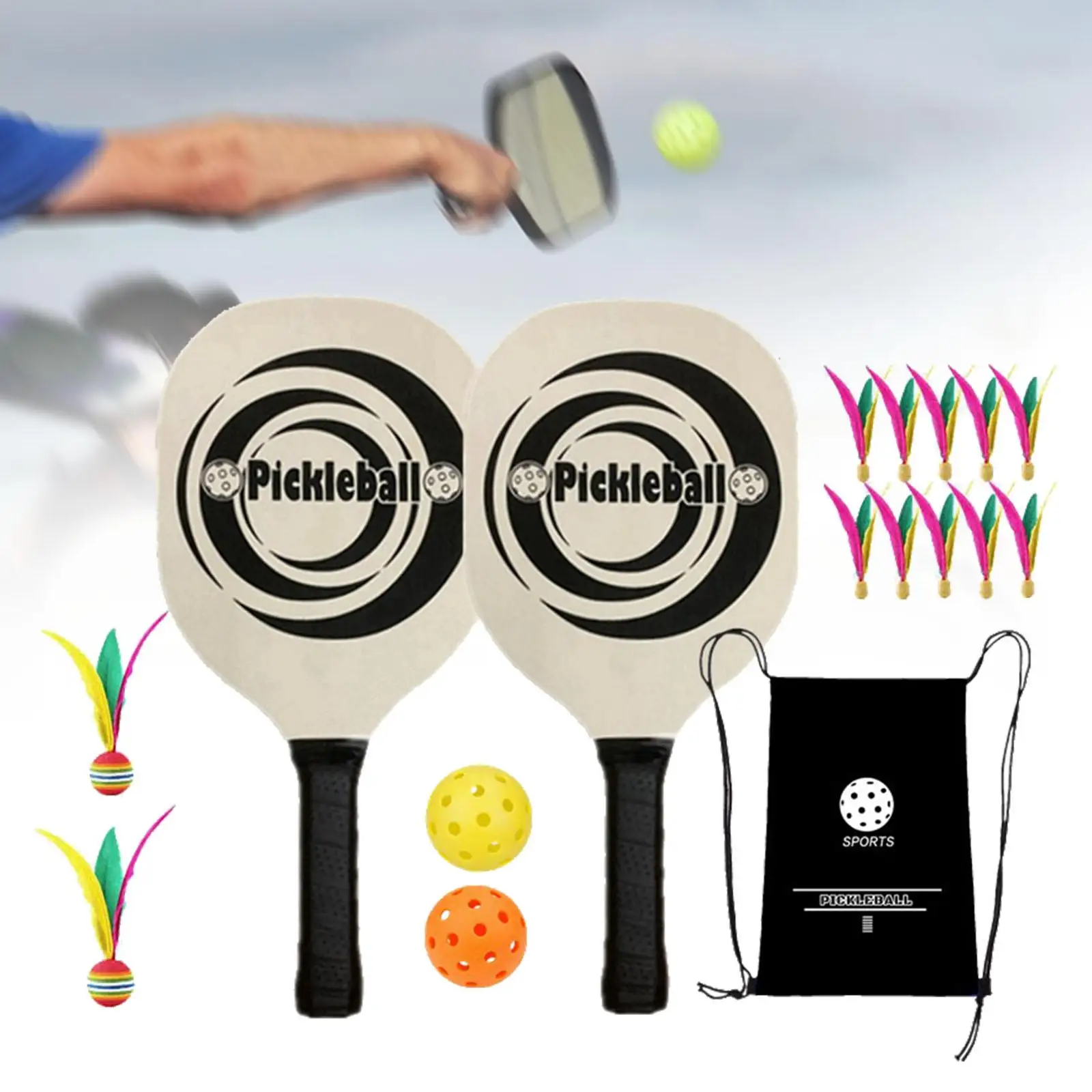 

Pickleball Racket Set with 2 Rackets 2 Balls Premium Smooth Surface Pickleball Racquets Pickleball Rackets for Player Sports