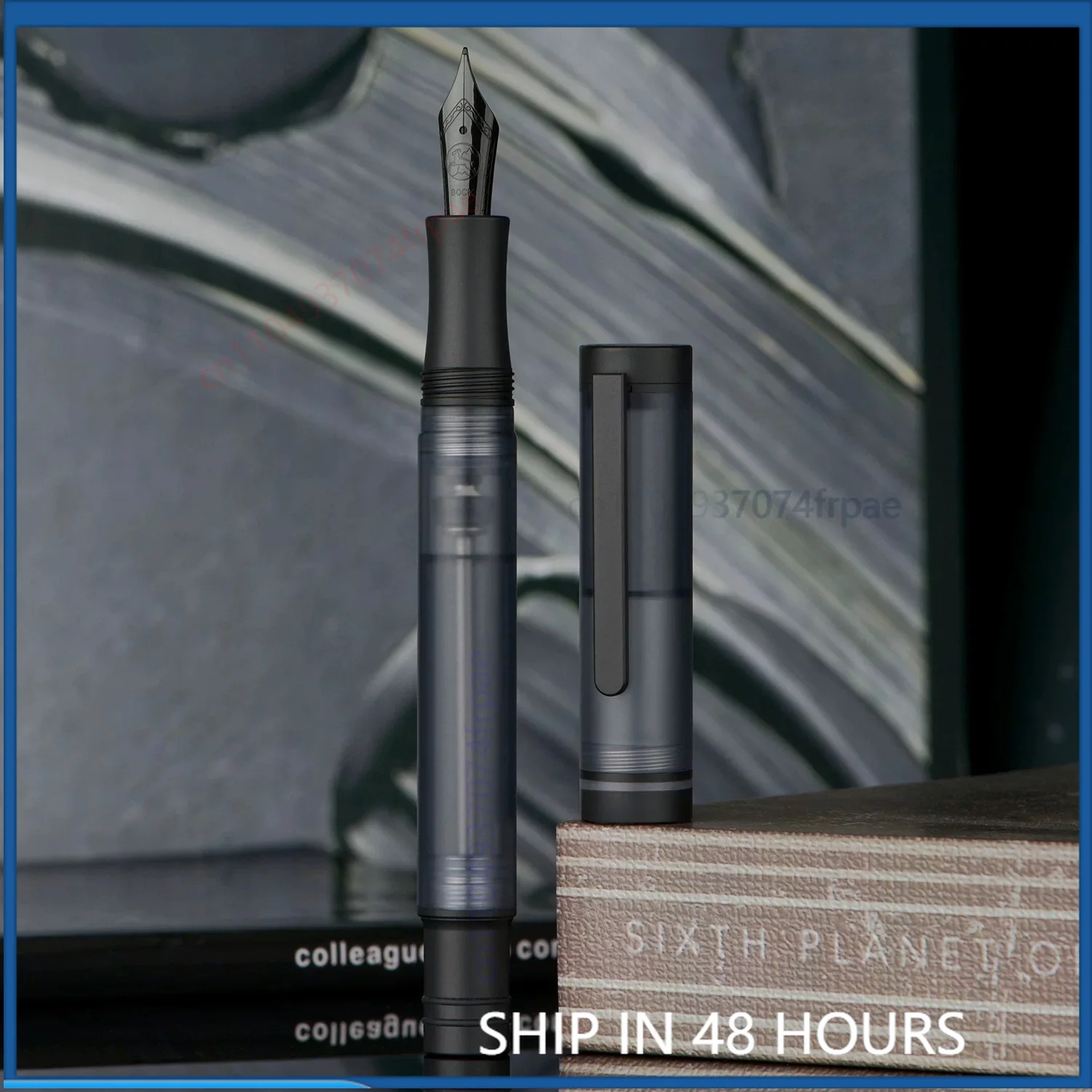 For Asvine V200 Titanium Alloy Vacuum Fountain Pen Laser Colorful BOCK Nib Luxury Gift Box Pen For Business Office Collection