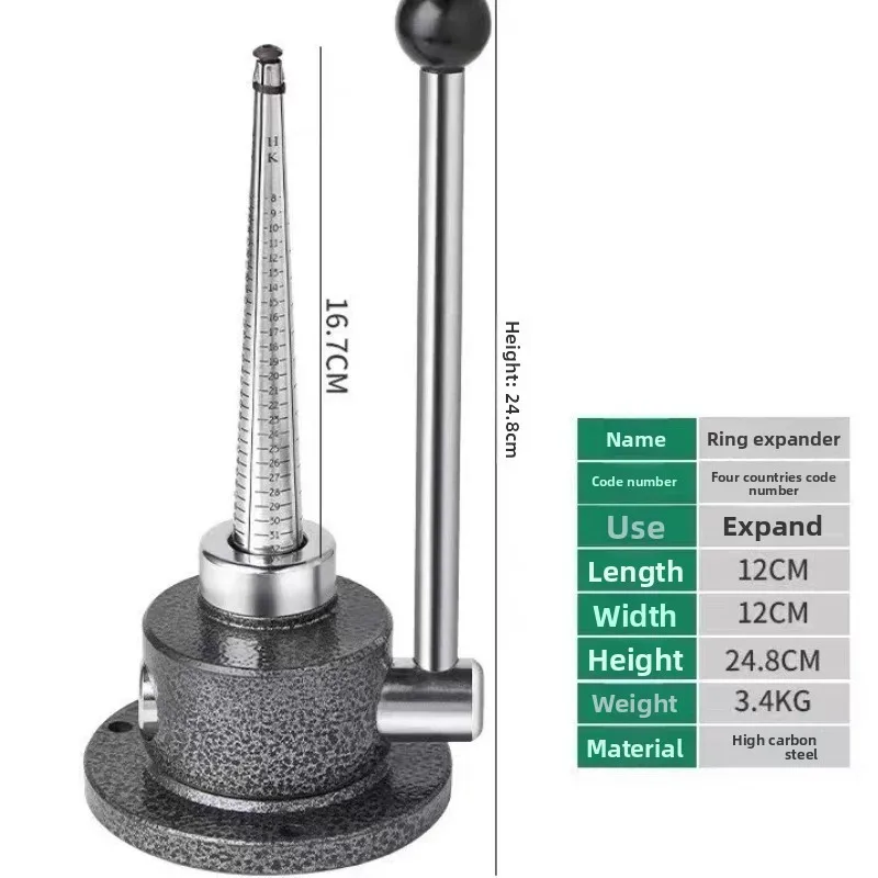 EUR/US/JAPAN/HK Jewelry Craft Tool for Measuring Stretching and Shaping Rings Ring Sizer Mandrel with 4 Scales