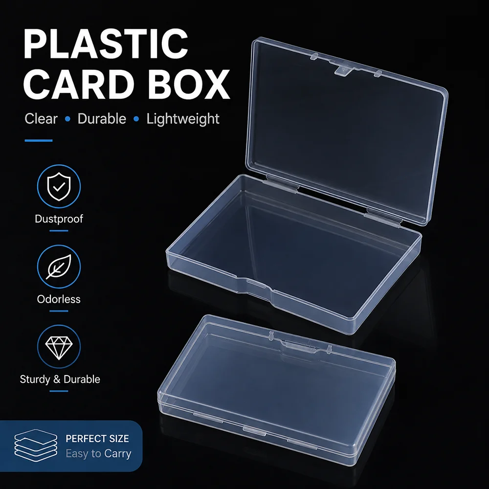 

Anime Cartoon Collectible Card Transparent PP Plastic Card Storage Box Clear Lightweight Durable Case for Cards & Small Items