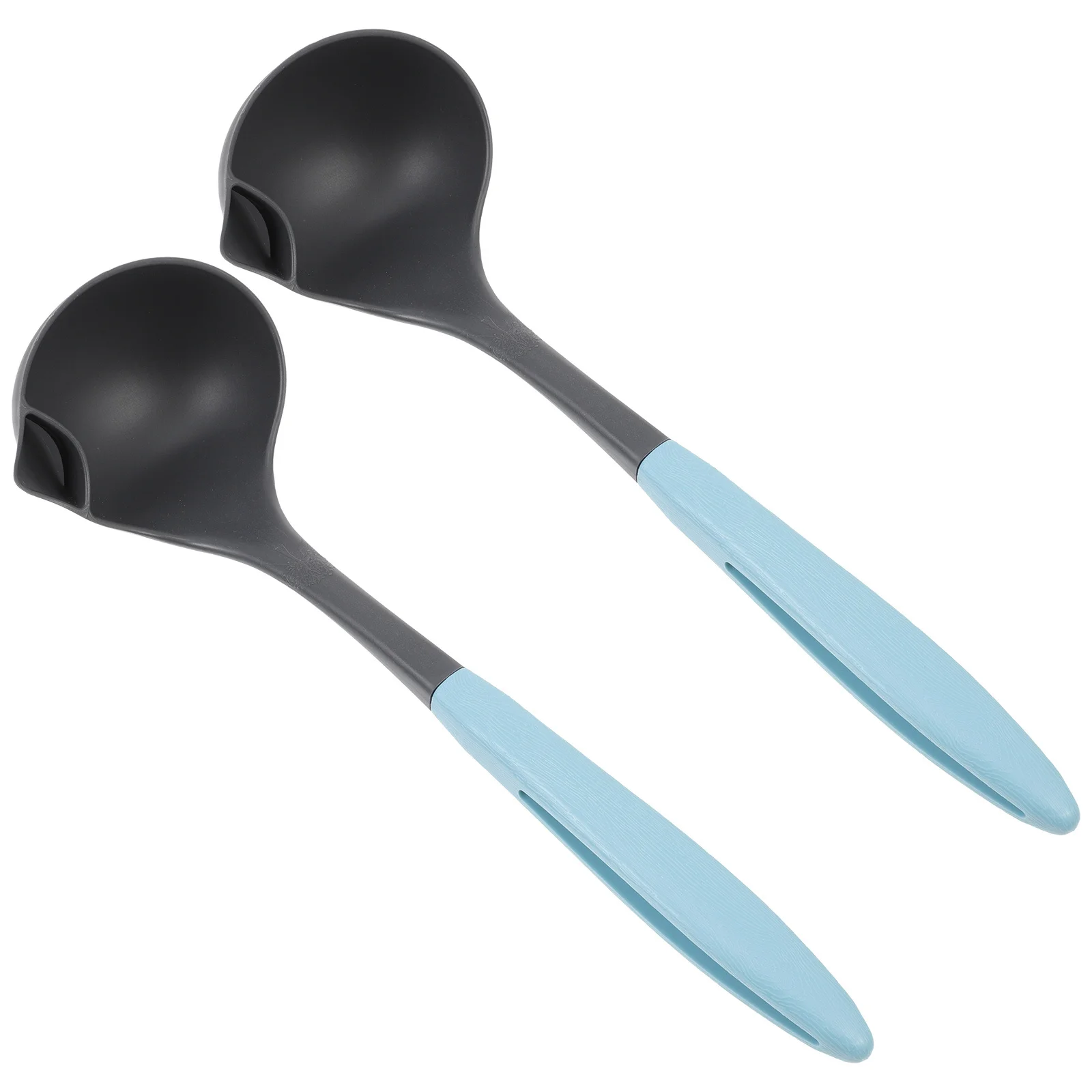 

2Pcs Grease Filter Spoon Simple Practical Design Effective Oilsoup Separator Kitchen Gadget Blue Oil Filtering Scoop