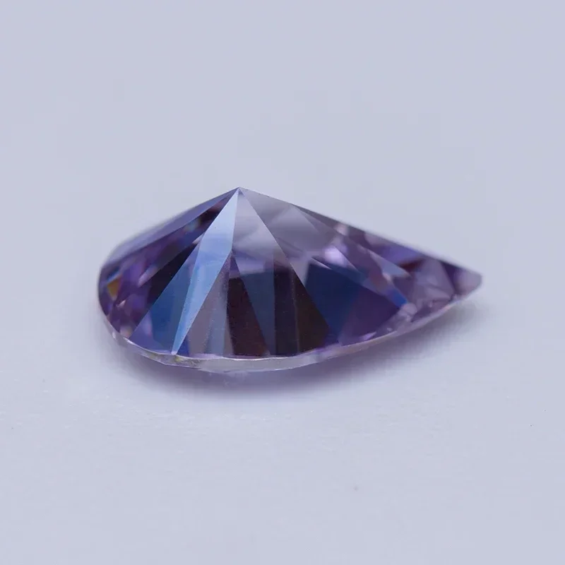 Luz roxa cor vvs1 em forma de pêra moissanite pedra preciosa para contas encantos jóias diy fazendo materiais com certificado gra