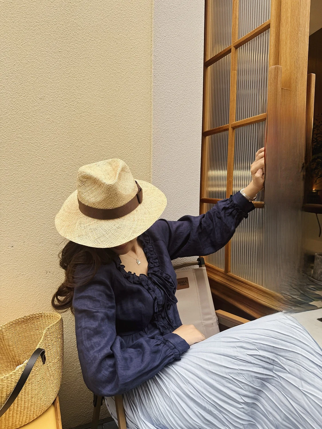 

Elwing Original Full Linen V-Ne Long Sve irt Women Summer Loose Retro Slimming Top Comfortable Breathable Casual irt