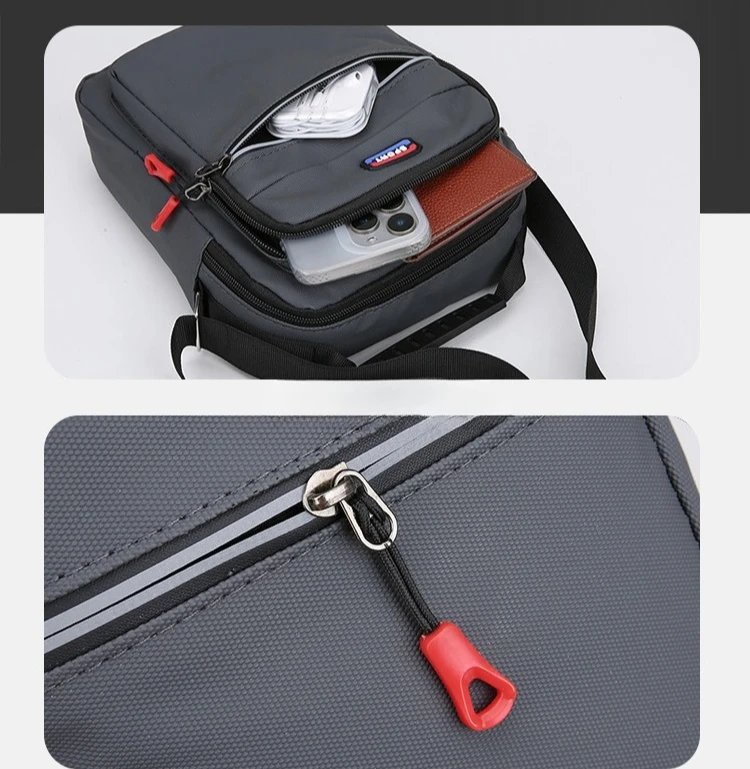 Neue Herren-Umhängetasche, schlichte Schultertasche, lässige, geräumige Tasche für den täglichen Gebrauch, atmungsaktive Reisetasche für Herren. – Detail 29