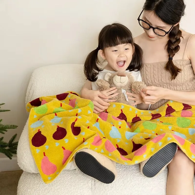 لطيف الكتابة على الجدران الكمثرى نمط القطن منشفة الوجه الناعمة للأطفال منشفة استحمام ماصة مريحة القطن منشفة منزلية مناشف الشاطئ #2