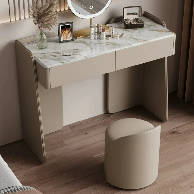 Modern Led Mirror Vanity Desk Large European Drawers Bedroom Vanity Desk Storage Luxury Beauty Toaletka Z Lustrem Furniture Home