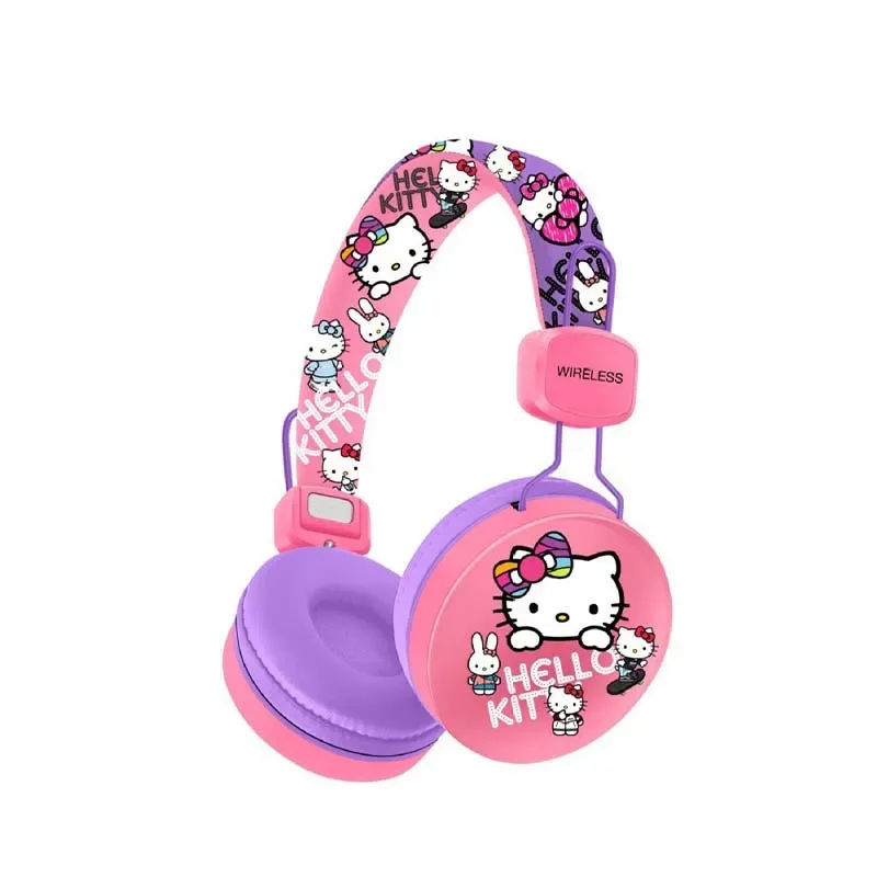 Sanrio Kuromi Bluetooth Headphones Music Headset Hello Kitty HIFI Stereo Sound Cartoon Gaming Over Ear Headphone MF601 with Mic