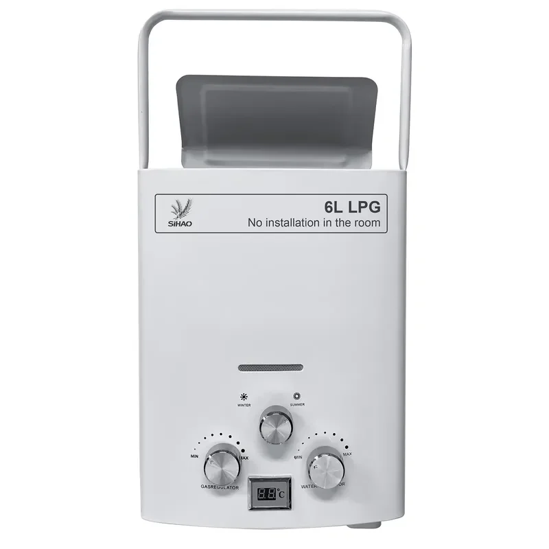 

LP Propane Tankless Water Heater 6L for Outdoor Camping Shower Bath Stainless Steel Instant Hot Water