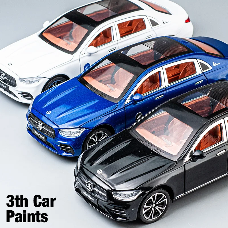 1:24 Mercedes-Benz E300L & Taxi E-Class Sport Simulation Diecast Metal Alloy Model car Sound Light Collection Kids Toy Gift