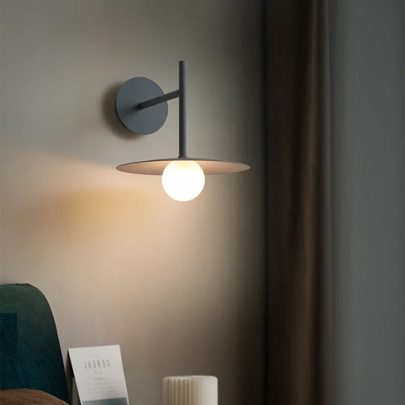 Lámparas De Pared con brazo móvil nórdico, lámpara De Pared LED decorativa De cristal De hierro Circular, candelabro De Pared, decoración Led para el hogar, Lampara De Pared