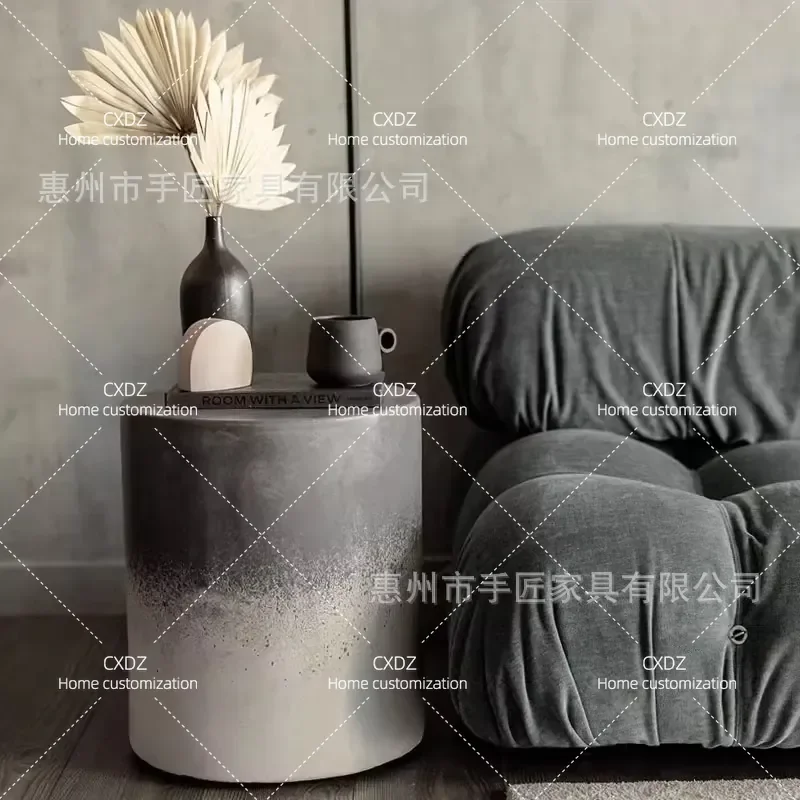 Nordic Creative Fiberglass Coffee Table Sofa Side Table Living Room Household Striped Polka Dot Round Stool Small Round Pier
