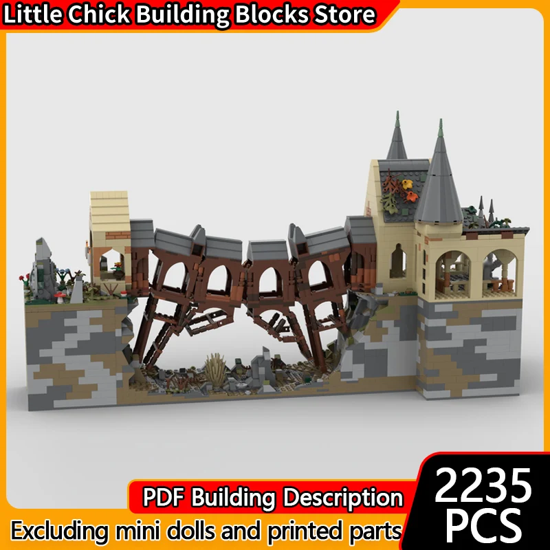 

Волшебная модель фильма MOC, строительные кирпичи, сцена кино, деревянный мост, модульная технология, детские праздничные подарки, сборные игрушки, костюм