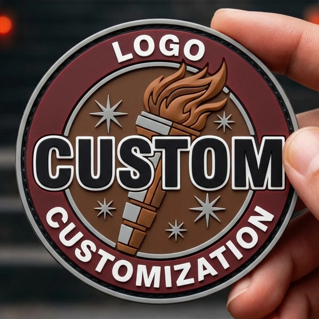 Repeatedly Washable 3D Embossed Silicone Applique Stickers, Custom Rubber Hook Loop DIY Fabric Decor Logo for Hats
