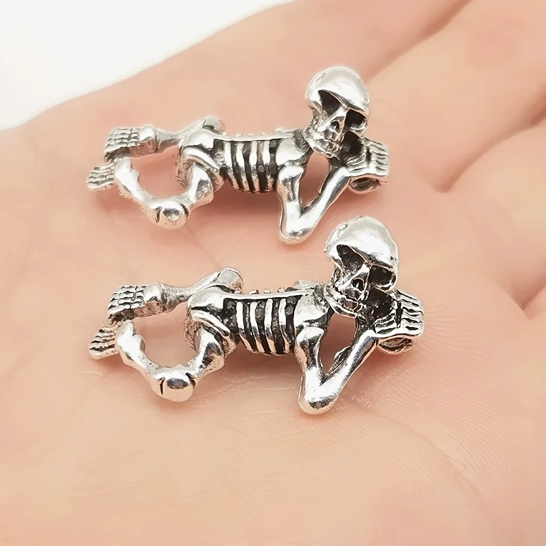 Shoe Additions - For Casual Shoes Sneakers Attached to Shoelaces/ Detachable Alloy Additions, Featuring Cool Halloween Skeletons