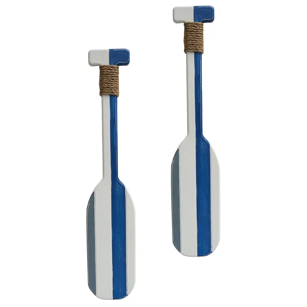 

2pcs Coastal Paddle Decorations Wooden Carving Ornaments Retro Beach Bathroom Ocean Wall Nautical Style Home DIY