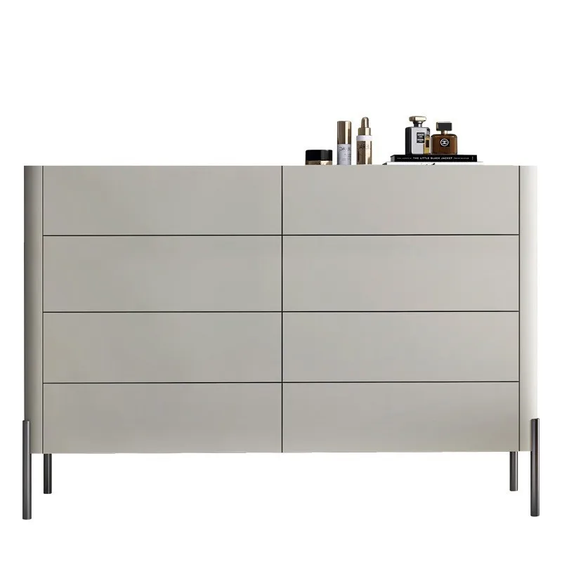 

Italian minimalist bedroom eight-bucket cabinet light luxury modern simple multi-functional storage locker drawer porch cabinet