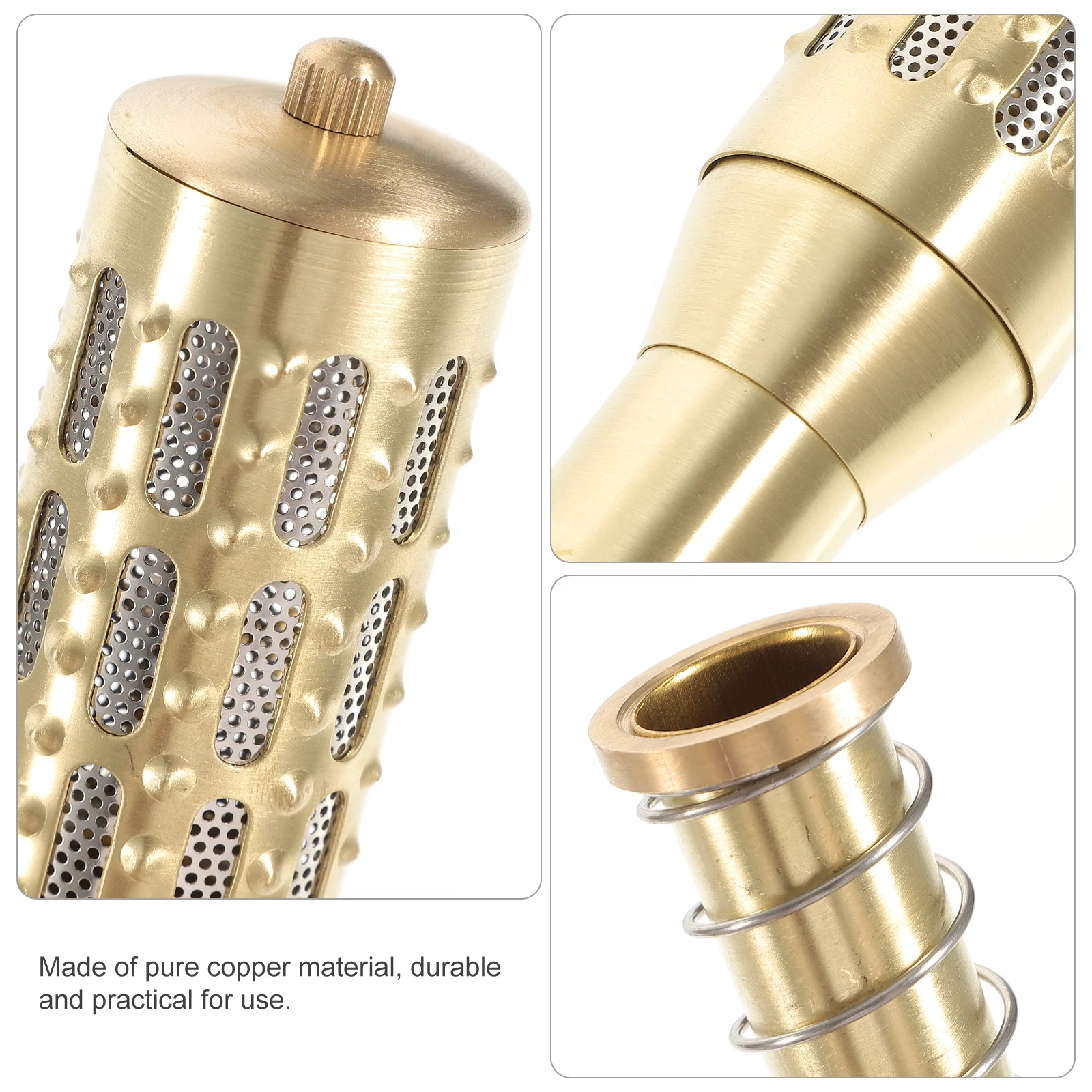 

Moxibustion Bar Pure Copper Handheld Stick Acupoint Massage Tool Detachable Moxa Caring Burner Portable Copper Moxibustion