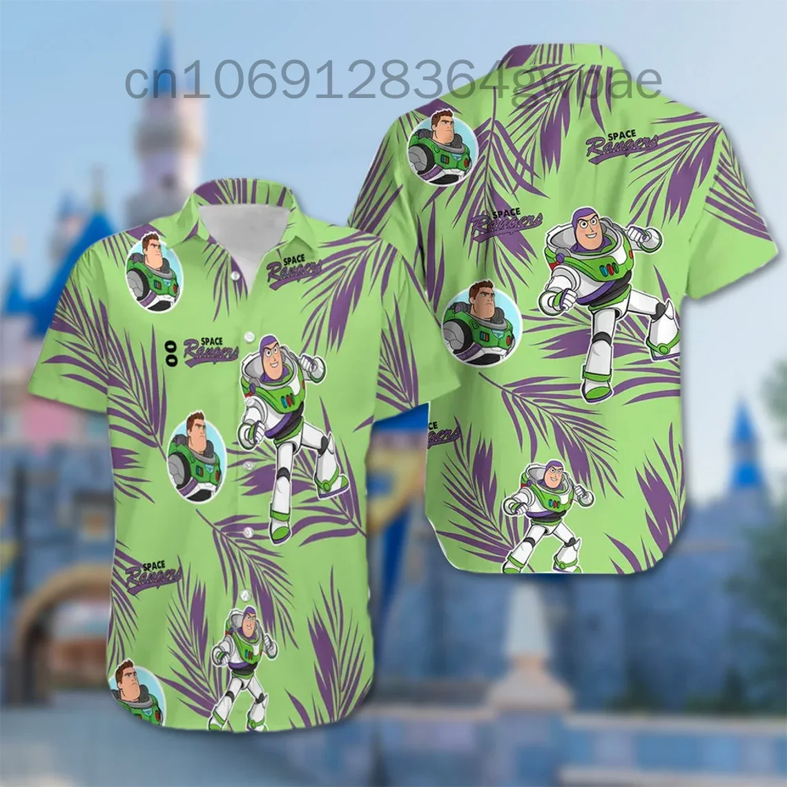 Buzz Lightyear Hawaiian Shirts Men's Women's Summer Short Sleeve Shirts Disney Toy Story Casual Beach Vacation Hawaiian Shirts