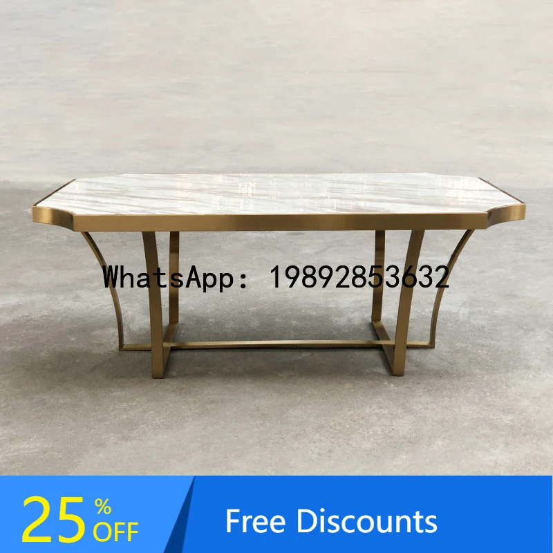 

XL Irregular Coffee Table with Jazz White Marble Top, Stainless Steel Mirror Surface, and Zirconium Gold Base