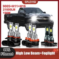 LED Headlight High Low Beam Foglight 9005+H11+H16 Kit For Chevrolet Silverado 1500 2007 2008 2009 2010 2011 2012 2013 2014 2015