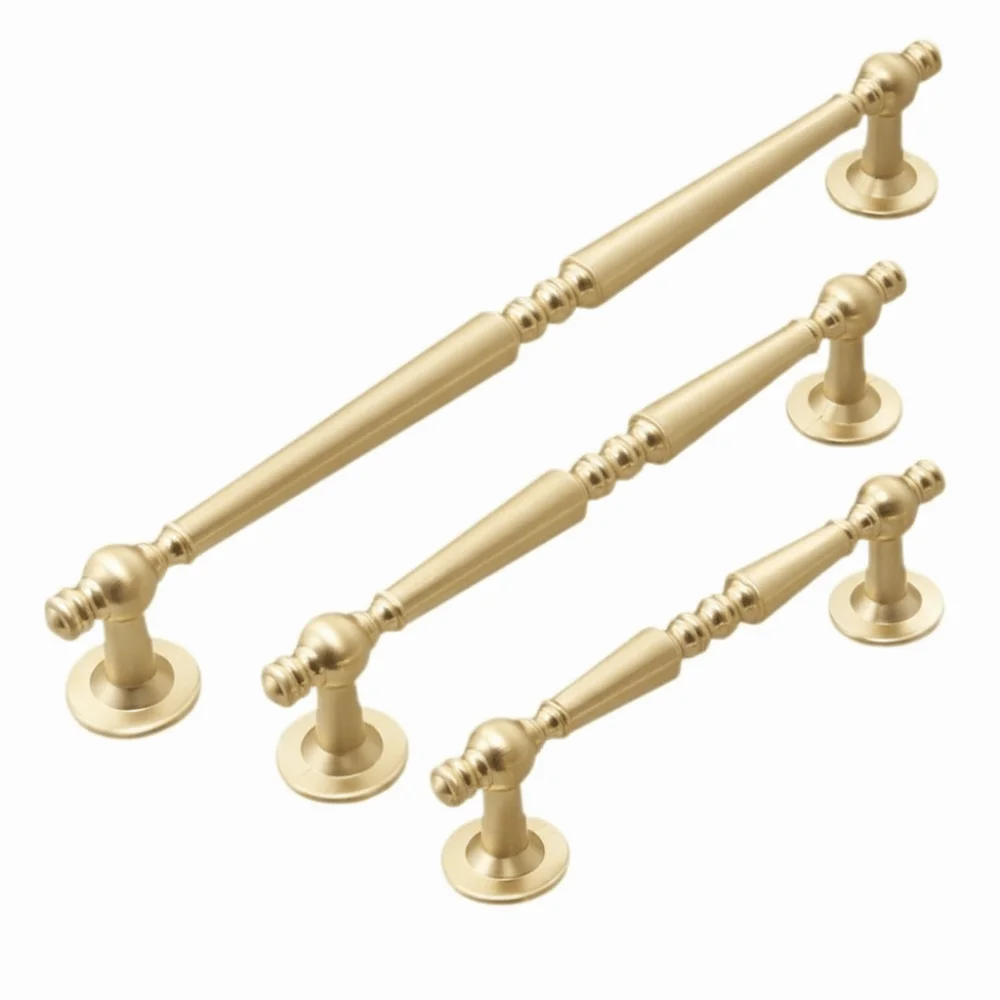 Zinc Alloy Cabinet Bar Pulls French Nordic Style Luxury Design Kitchen Cabinet Knobs Premium Hardware Door Pull Handles