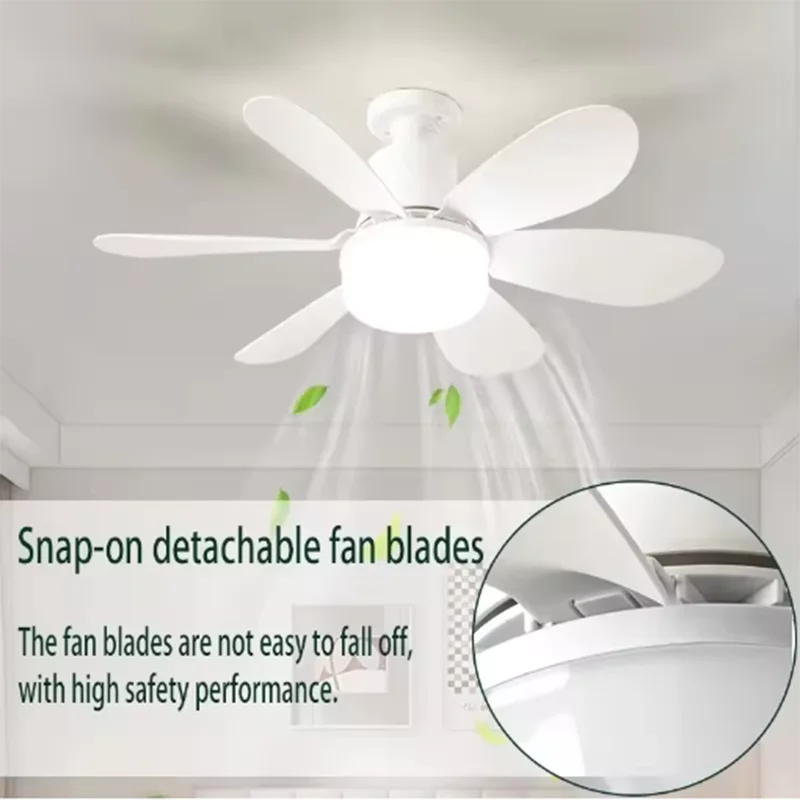 2026 New Remote Control Socket Fan Light, 20.5in E26/E27 LED Screw Ceiling Fan Light for Laundry Room Bedroom
