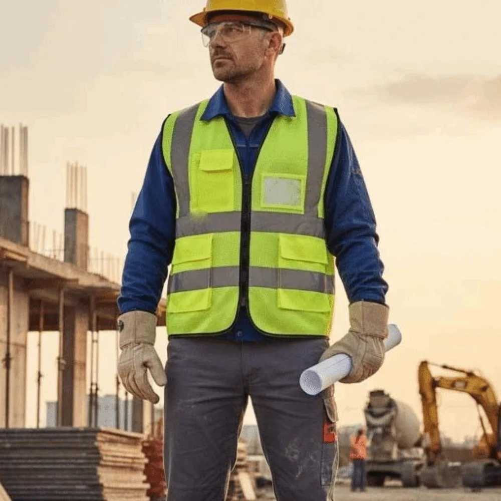 High Visibility Reflective Vest Warning One Size Construction Clothes Security with Pocket Outdoor Safety Clothing Sports