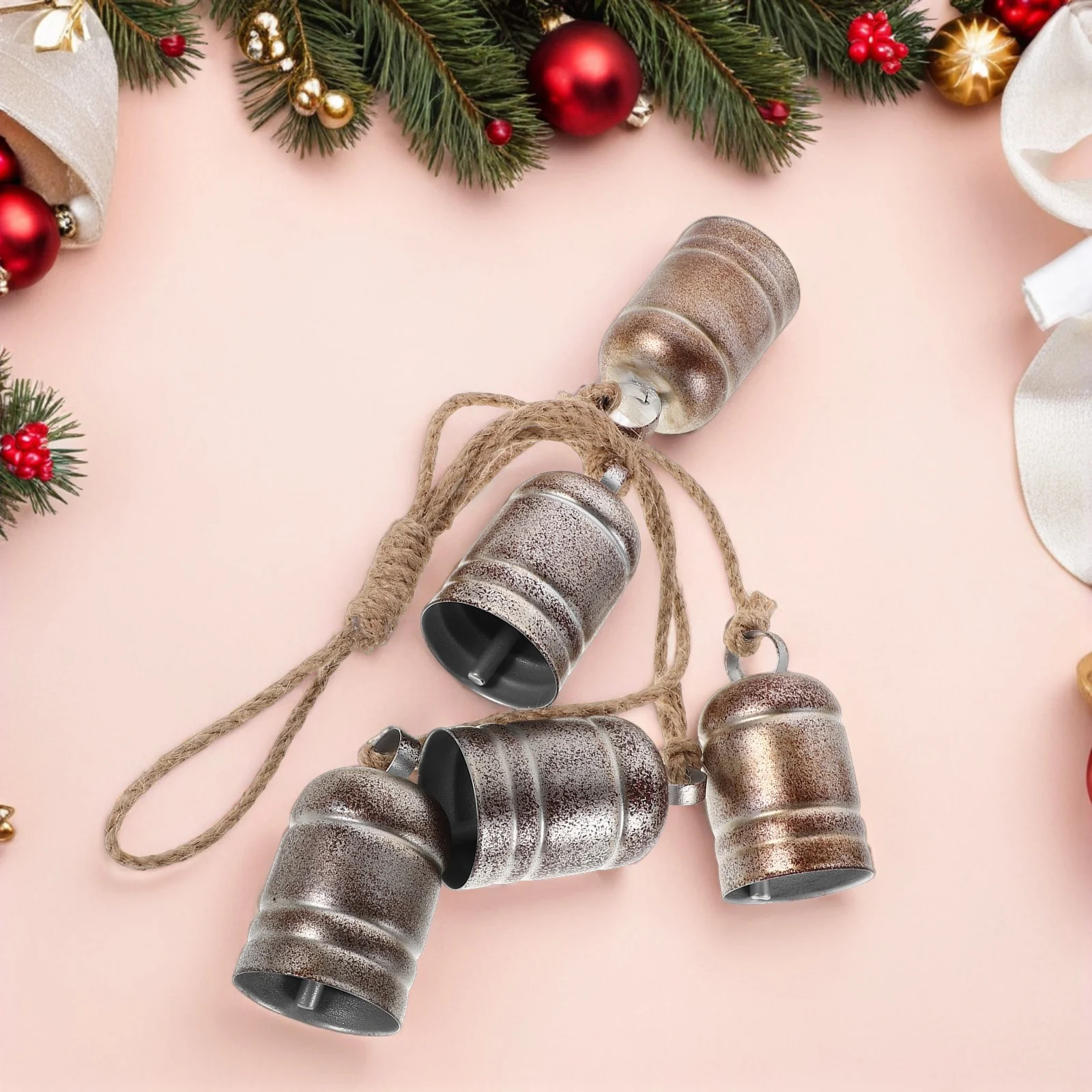 

Rural Wind Chimes Hanging Bells Iron Christmas Tree for Decoration Doorbell Decorative outside