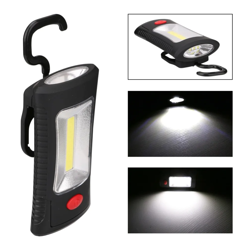 2 Mode Multifunctional Portable COB LED Magnetic Folding Hook Working Inspection Light Flashlight Torch Lanterna Lamp USE 3xAAA