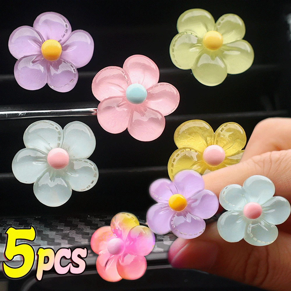 

Jelly Daisy Car Outlet Vent Clips Summer Daisy Flower Auto Car Air Conditioning Vent Ornaments Car Interior DIY Decoration Gifts