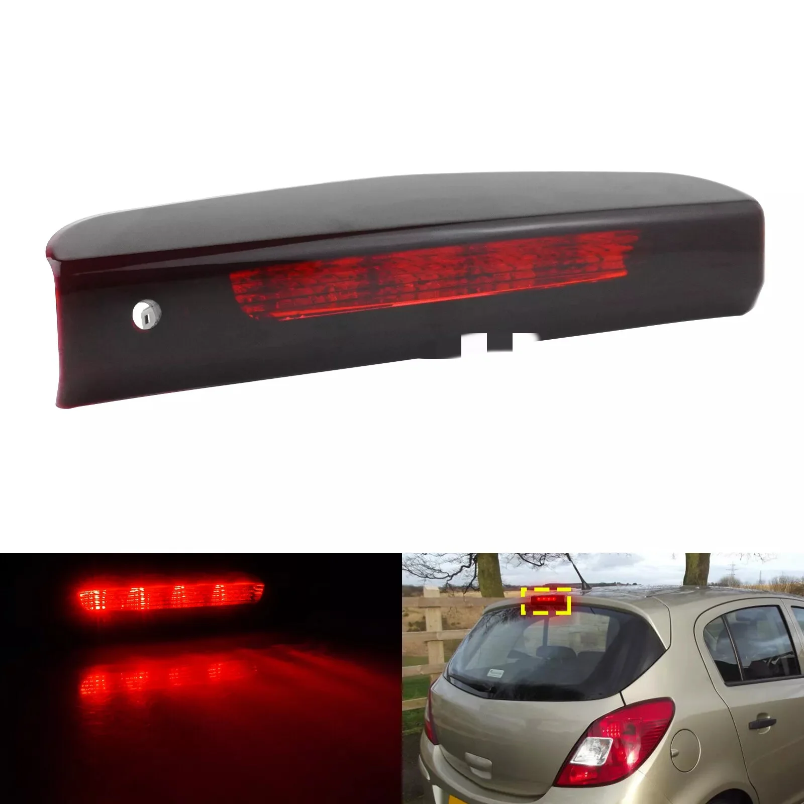 LED Rear High Level 3rd Brake Light Tailgate Stop Lamp For Opel Vauxhall Corsa D S07 2006-2014 Only For 5 Door Version Car Light