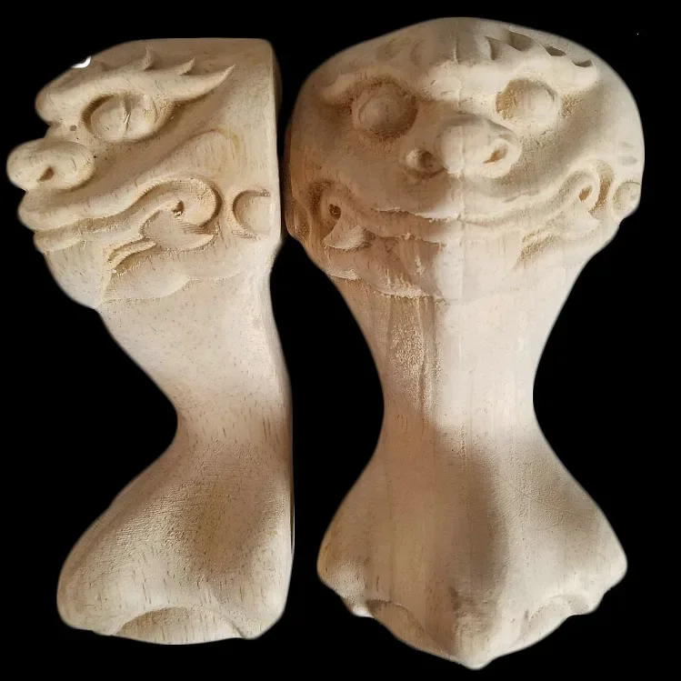 1 قطعة 12-18 سنتيمتر منحوتة خزانة أريكة خزانة الشاي السرير الحمام النمط الأوروبي خشب متين الجدول قدم إكسسوارات ديكور منزلي